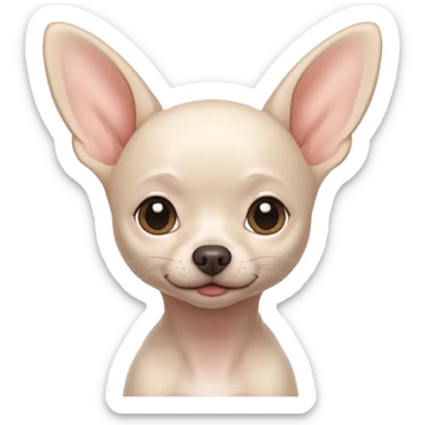 white chihuahua without hair sticker
