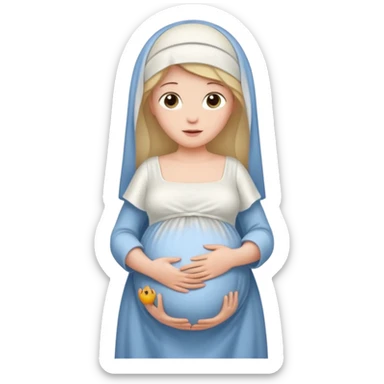 A biblical illustration of the mary when pregnant sticker