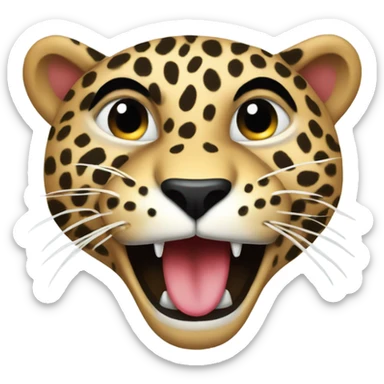 A leapord saying I love you sticker