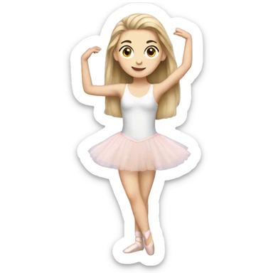 white girl wearing ballet clothes sticker
