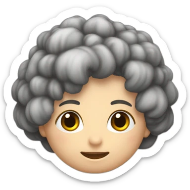 perra gigante de los Pirineos blanca hembra peluda con un moño en la cabeza sticker