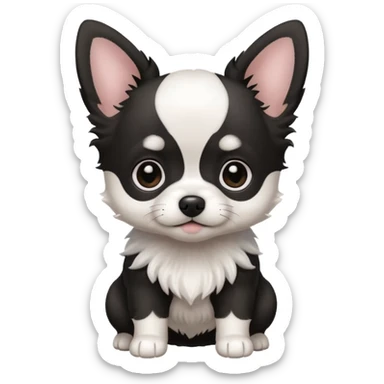 Chihuahua  maltese puppy black and white￼ sticker