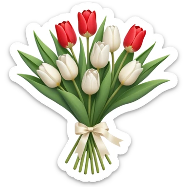 white tulip bouquet  sticker
