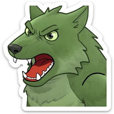 A wolf getting angry sticker