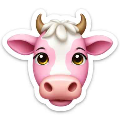 cute pink cow sticker