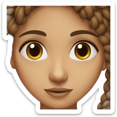 Khazajistan girl brown eyes and tied brown hair sticker