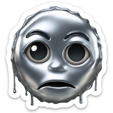 Abstract creature made of liquid chrome sticker