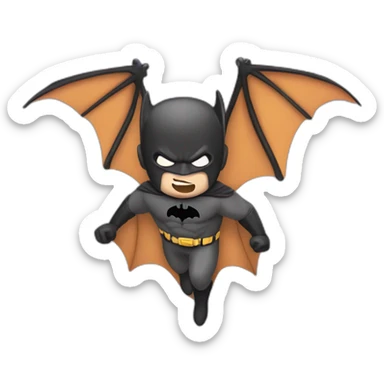 bat man fly super plumb sticker