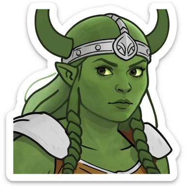 Female Viking with blonde hair and hazel eyes sticker