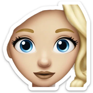 Blonde blue eyes princess big lips big lashes sticker