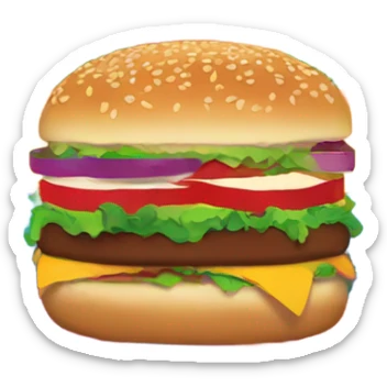 Pride flag with burger on it sticker
