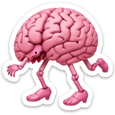 brain with legs sticker