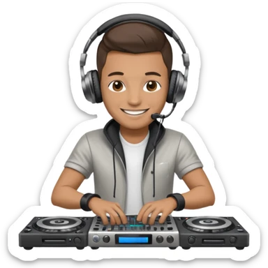 dj with setup sticker
