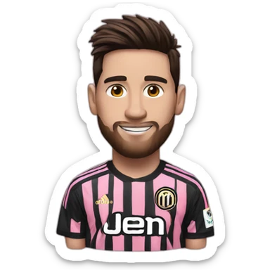 messi with inter miami shirt sticker