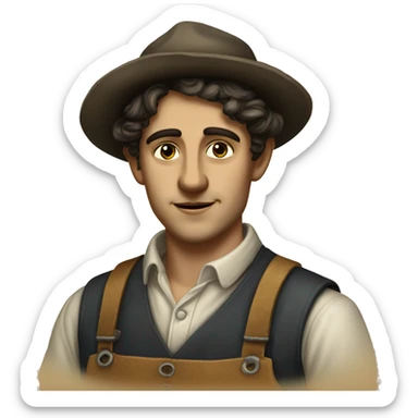 guy 20 years old italian 19th century worker sticker