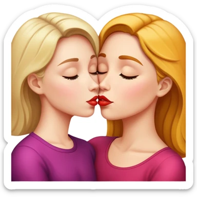 Mother and daughter kiss  sticker