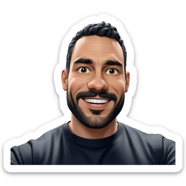 smiling male portrait in black sticker