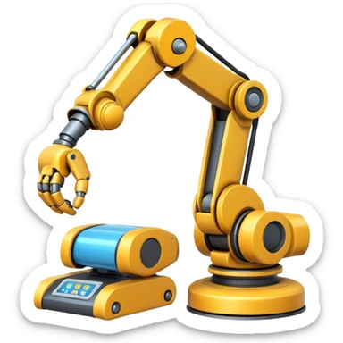 emoji about smartfactory with robot arm and AGV sticker