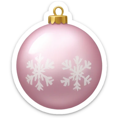 Light Pink Christmas bauble sticker
