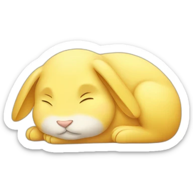 Sleepy yellow rabbit with zzzzz sticker