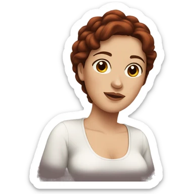 Pregnant women dark red hair brown eyes sticker