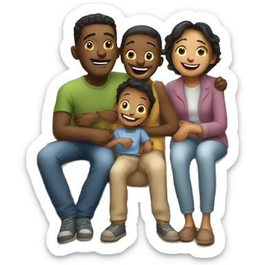 happy moments indoors with family sticker