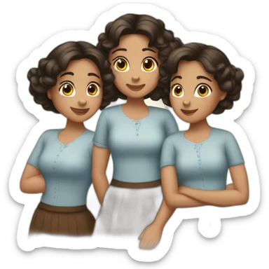 three brunnette sisters sticker