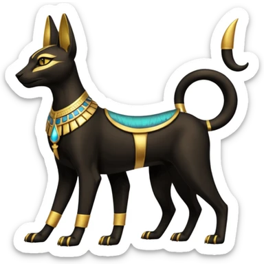 Anubis-Umbreon-Bastet-Fakémon-hybrid-creature (full body)  sticker