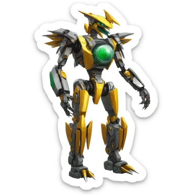 mechanical spiky Medabot-raptor-dragon-Bionicle-mecha full body sticker