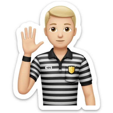 referee with crossed arms up sticker