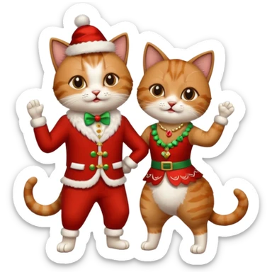 Cats couple salsa dancing  sticker