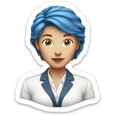  red hair business women white shirt blue jacket sticker