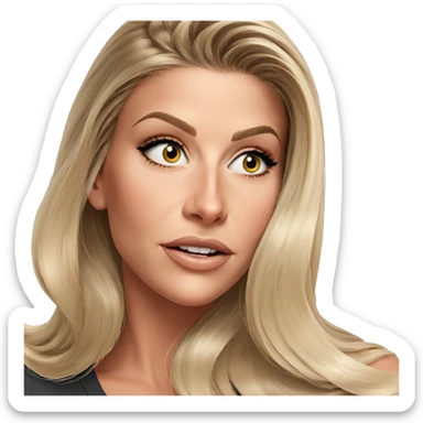 blonde girl portrait with grey eyes sticker