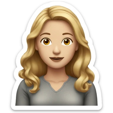 Attractive white woman with light brown hair  sticker