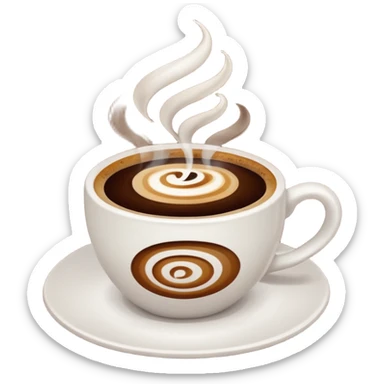 coffee in white cup sticker