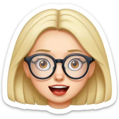 Crazy girl with glasses sticker