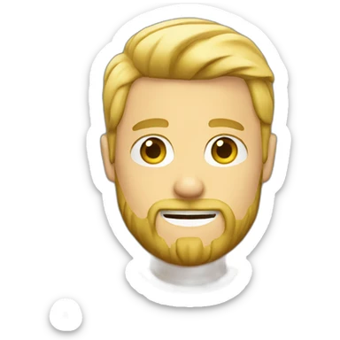 Blond guy with fade and beard in a t shirt sticker