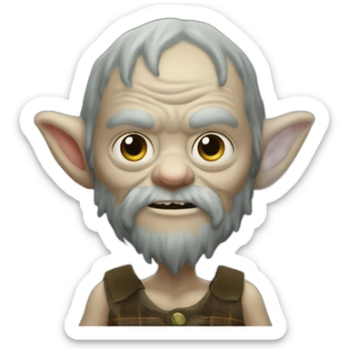 Gollum with a lumberjack beard sticker