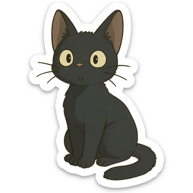 young black cat sticker