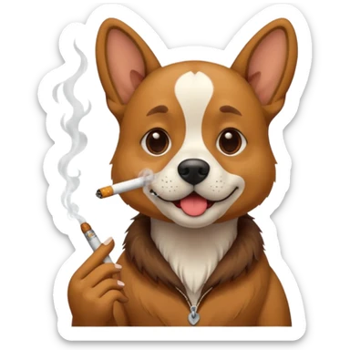 Un chien qui fume sticker