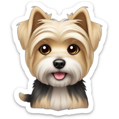 cute morkie dog with dark fur sticker
