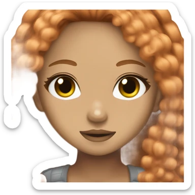 hime gyaru girl, black girl, ginger hair sticker