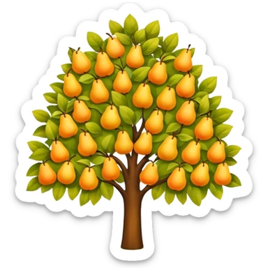 Pear Tree colorful,yaprakları sarı sticker