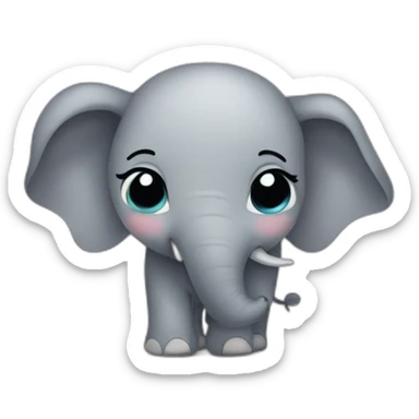 A cute elephant facing backwards  sticker