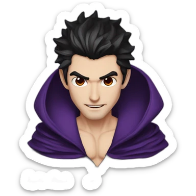 purple eyes vampire short dark hair robe handsome sticker