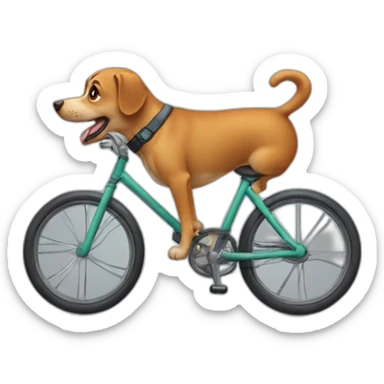 dog on a bike sticker