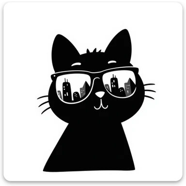 A cat wearing sunglasses sticker