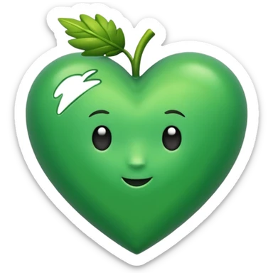 Quiero un corazón color verde pino sticker