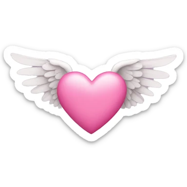 Pink heart with wings sticker