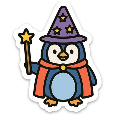 Penguin Wizard sticker